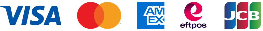 Visa, Mastercard, American Express, eftpos and JCB accepted